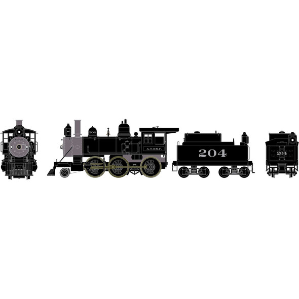 OakridgeStores.com | ATHEARN - HO RTR Old Time 2-6-0 Mogul with DCC & Sound, ATSF #204 - (87310) 797534873100