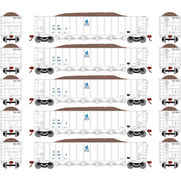 OakridgeStores.com | ATHEARN - HO RTR 5Bay Rapid Discharge Hopper ITGX White#1(5) - (98489) 797534005013