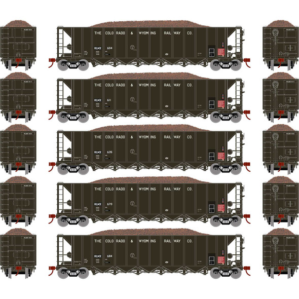 OakridgeStores.com | ATHEARN - HO RTR 5-Bay Rapid Discharge Hopper HLMX #1 (5) - (98497) 797534005099