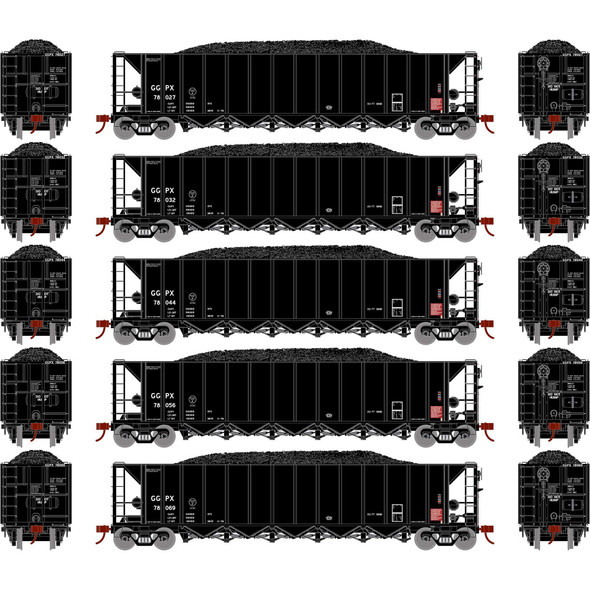OakridgeStores.com | ATHEARN - HO RTR 5-Bay Rapid Discharge Hopper, GGPX #1 (5) - (98649) 797534986497