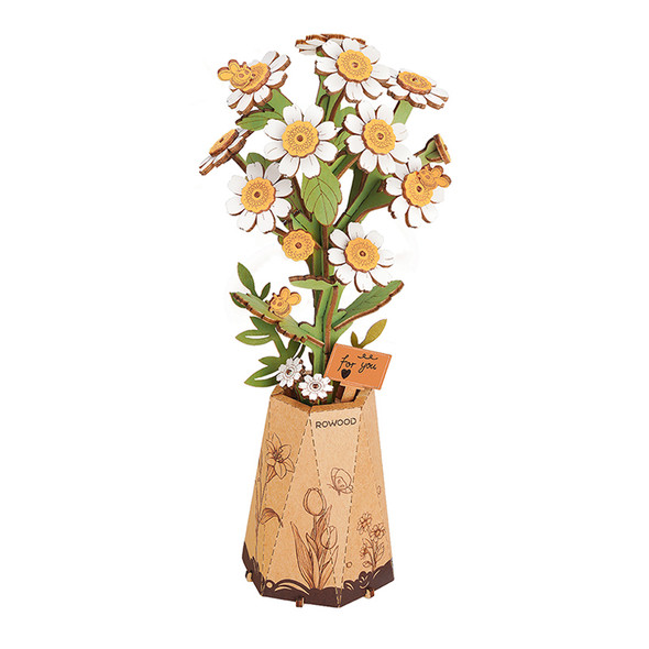 OakridgeStores.com | ROWOOD - Chamomile  - DIY 3D Wooden Flower Craft Kit (TW061) 6946785121247