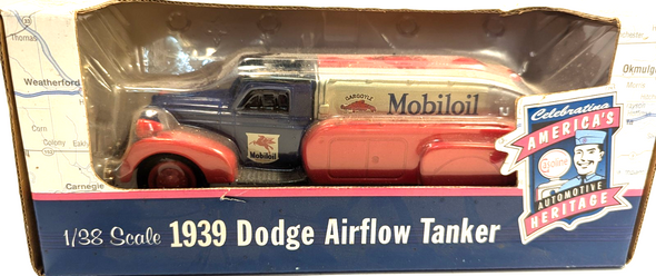 RESALE SHOP - ERTL Heritage 1:38 1939 Dodge Airflow Tanker Mobiloil #19492 - NIB