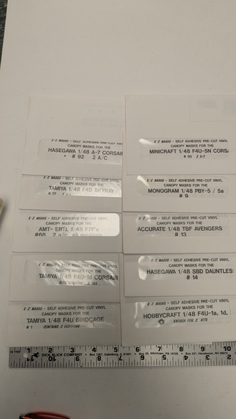 RESALE SHOP - Assorted vinyl Canopy Masks For American Naval Planes-- Lot Of 10