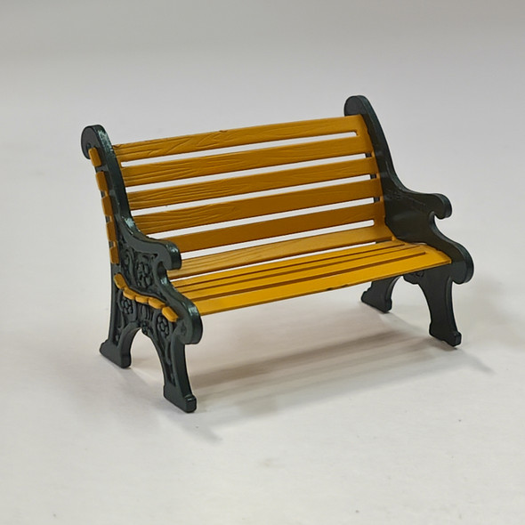 RESALE SHOP - Dollhouse Miniature 1:24 Metal Painted Yellow Park Bench