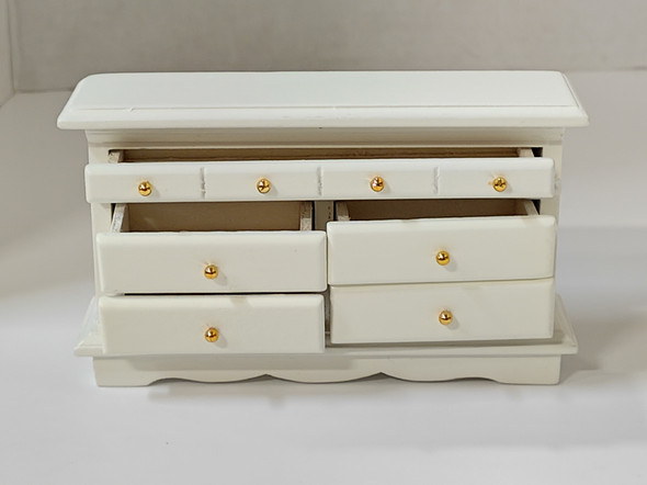 RESALE SHOP - Dollhouse Miniature 1:12 White Kitchen Table And Island Set With Microwave