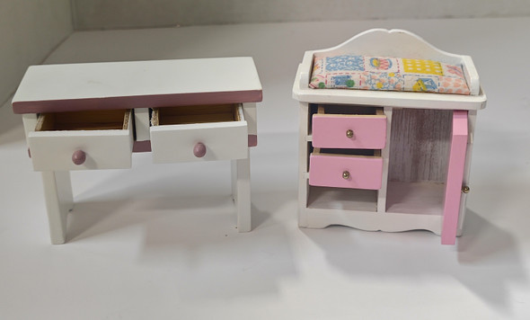 RESALE SHOP - Dollhouse Miniature 1:12 Set Of Nursery Furniture And Toy Boxes CHECK PHOTOS