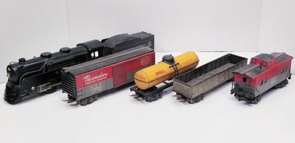 RESALE SHOP - Lot Of 5 Marx NYC 2-4-2 Steam Locomotive And Freight Cars - Preowned