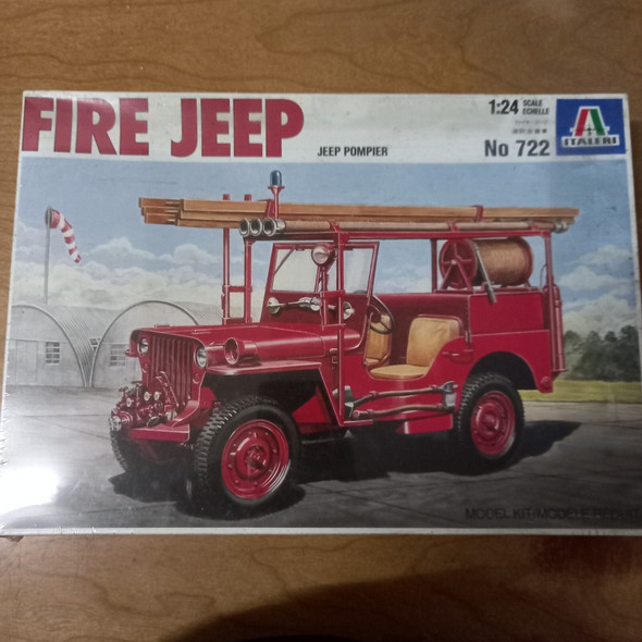 RESALE SHOP - ITALERI 722 FIRE JEEP Jeep Pompier WILLYS 1/24 SCALE MODEL