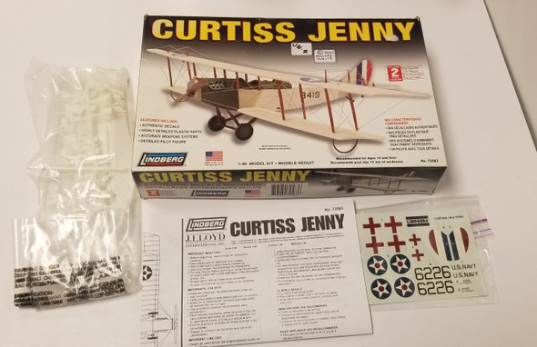 RESALE SHOP - Lindberg 1:48 Scale Curtiss JN-4 Jenny Model With 2 Books (DESC.) #72583 (READ)