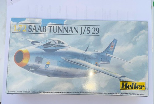 RESALE SHOP - SAAB J/S 29 "Tunnan" - 1/72 Scale Unassembled Heller Kit#80260 -