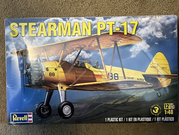RESALE SHOP - Revell Stearman PT-17 Airplane 1:48 Scale Plastic Model Kit 85-5264 Skill 3