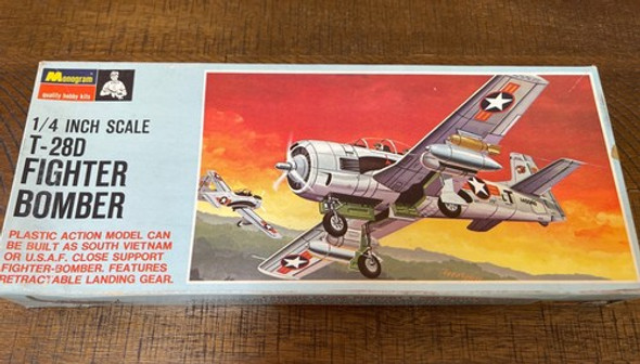RESALE SHOP - 1994 Monogram T-28D Fighter Bomber Model Airplane Kit 1/4� Scale
