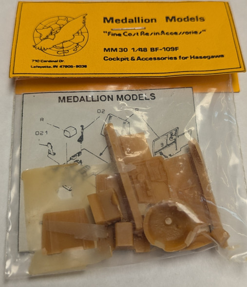 RESALE SHOP - Medallion Models #MM30 1/48 BF-109F Cockpit And Accessories For Hasegawa 1/48
