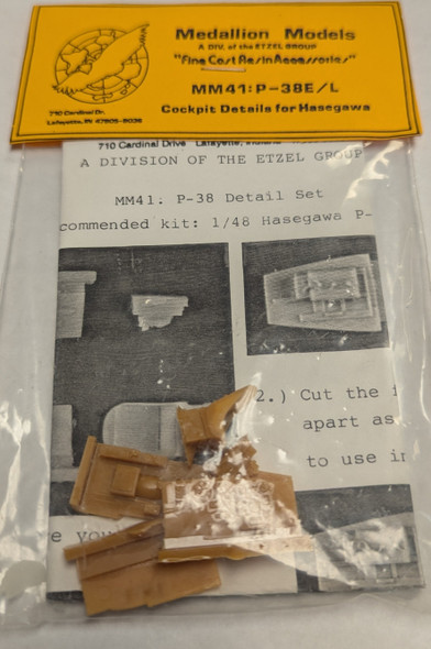 RESALE SHOP - Medallion Models #MM41: P-38E/L Cockpit Details For Hasegawa 1/48