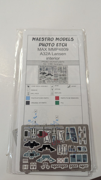 RESALE SHOP - Maestro Models Photo Etched Part Set For 1/48 Tarangus A32A Lansen #4809