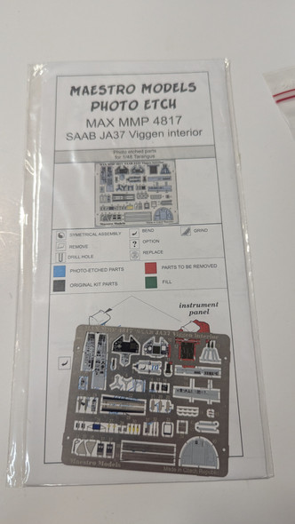 RESALE SHOP - Maestro Models PE Interior Part Set For 1/48 Tarangus Saab JA37 Viggen #4817