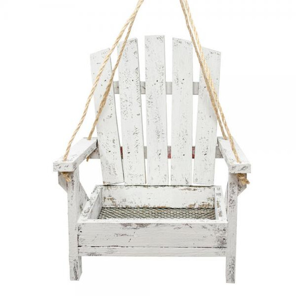OakridgeStores.com | Backyard Essentials - White Adirondack Chair Feeder - Wood with Steel Drainage - BE157 645194779839