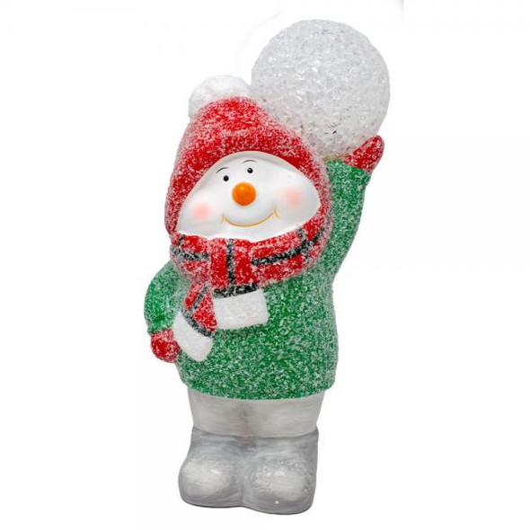 OakridgeStores.com | Gift Essentials - Snowman with LED Snowball on Shoulders - Christmas Holiday - GE3075 645194086142
