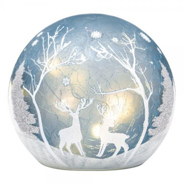 OakridgeStores.com | Gift Essentials - Winter Woods - LED Crackle Glass Globe - GE3082 645194086210