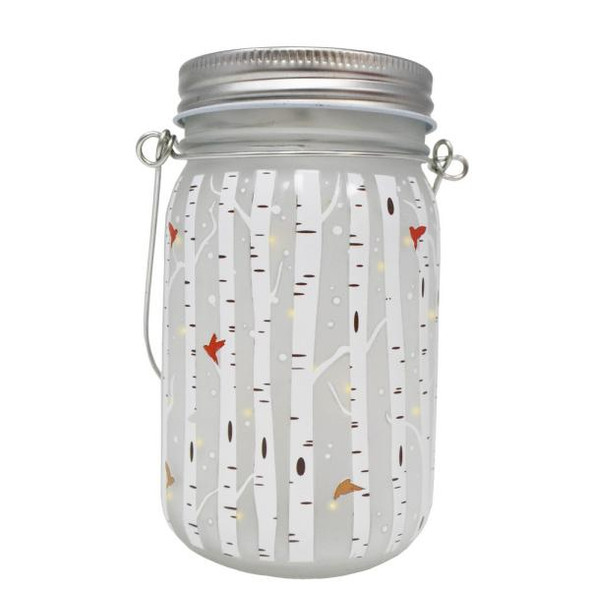 OakridgeStores.com | Gift Essentials - Winter Birch Trees LED Mason Jar - Indoor Decorative Art - GE3096 645194088702