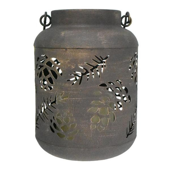 OakridgeStores.com | Gift Essentials - Bronze Pinecone - LED Lantern with Timer - GE3101 645194088757