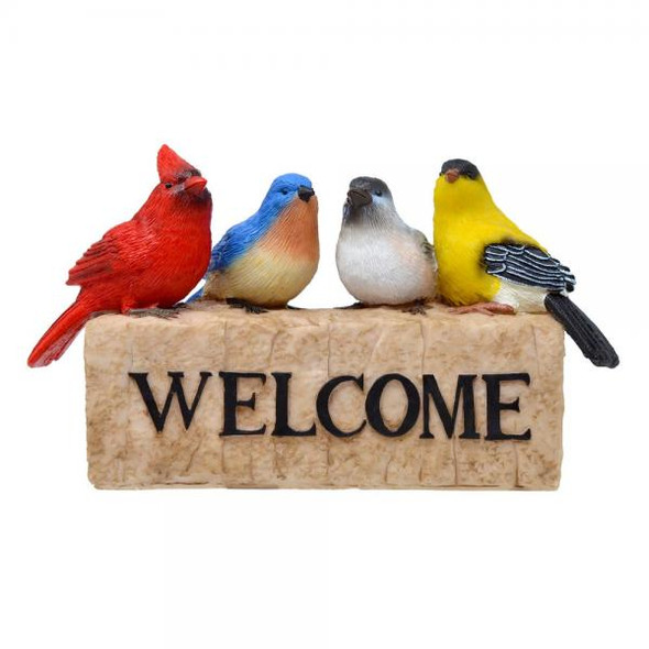 OakridgeStores.com | Gift Essentials - Backyard Birds Welcome Statue - Outdoor Garden Ornament - GE411 645194085930