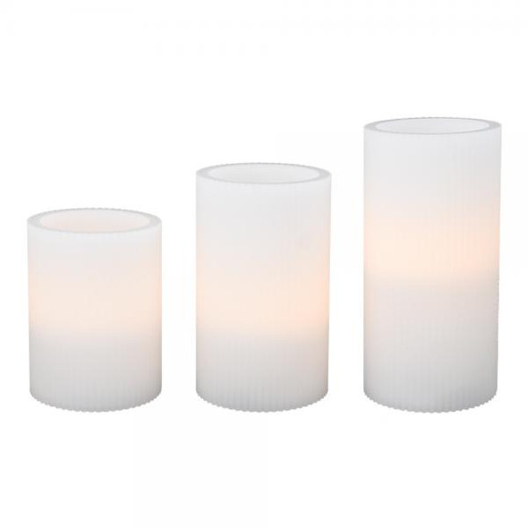 OakridgeStores.com | Gift Essentials - 3 Piece Set Ridged - LED Candles - GE5004 645194086401