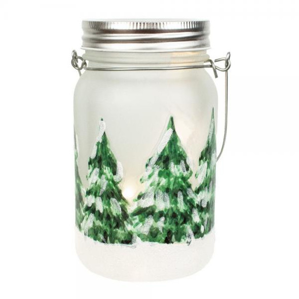 OakridgeStores.com | Gift Essentials - Woodland Trees - LED Mason Jar - GE513 645194087385