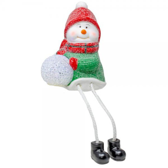 OakridgeStores.com | Gift Essentials - Snowman Shelf Sitter with LED Snowball - Holiday Décor - GE548 645194087736