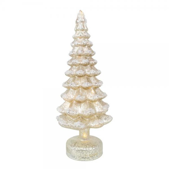 OakridgeStores.com | Gift Essentials - Glass LED Tree - Champagne with Snow Tipped Branches - 12.5 - GE550 645194087750