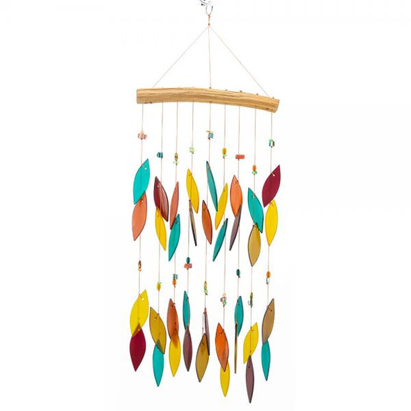OakridgeStores.com | Gift Essentials - Santa Fe Beaded Glass Chime - Handcrafted Outdoor Wind Chime - GEBLUEG202 645194022829
