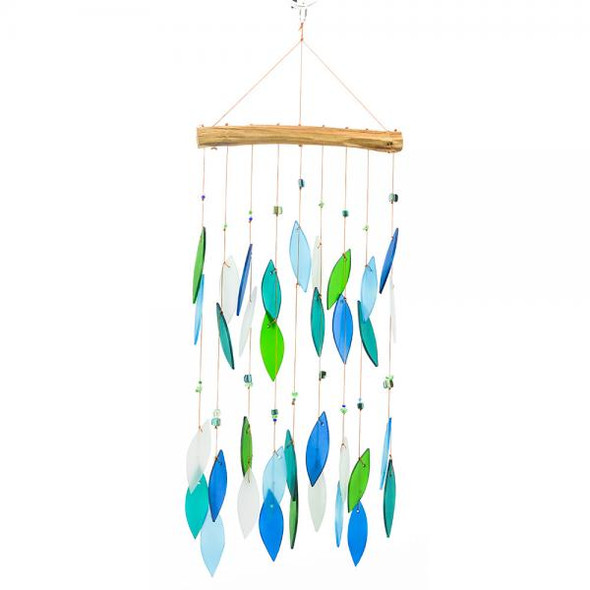 OakridgeStores.com | Gift Essentials - Ocean Blues Beaded Glass Chime - Handcrafted - Driftwood Wind - GEBLUEG203 645194022836