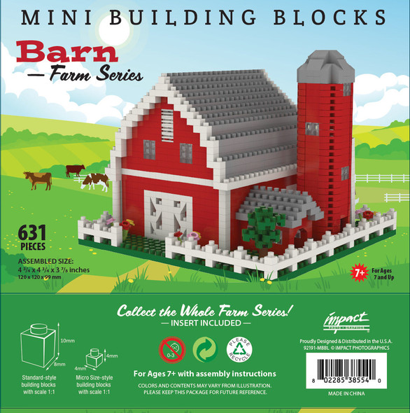 OakridgeStores.com | Impact Photographics - Barn With Fence Mini Building Blocks Set - for Teens and Adults IMP92191 802285385540