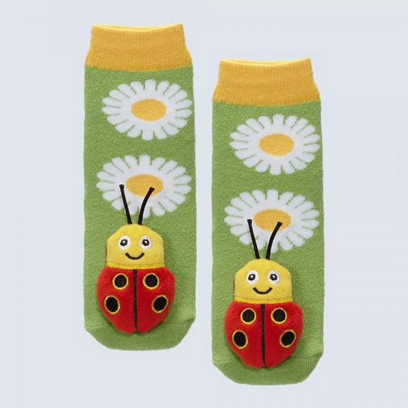 OakridgeStores.com | Messy Moose Socks - Ladybug Toddler Slipper Socks - MM27058 069202270581