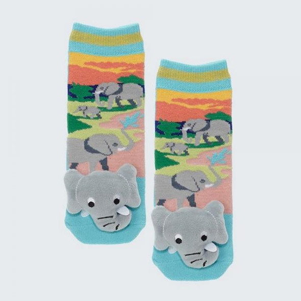 OakridgeStores.com | Messy Moose Socks - Elephant Toddler - Slipper Socks - MM27114 069202271144