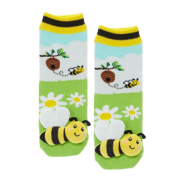 OakridgeStores.com | Messy Moose Socks - Bee Toddler Slipper Socks - MM27124 069202271243