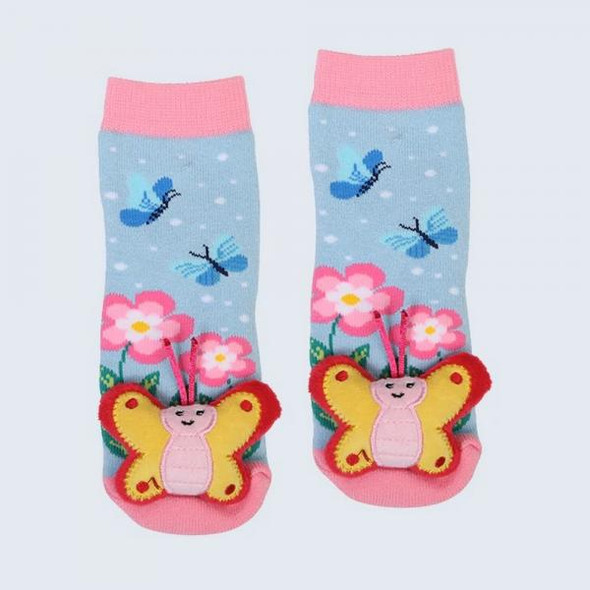 OakridgeStores.com | Messy Moose Socks - Butterfly Toddler Slipper Sock - MM27144 069202271441