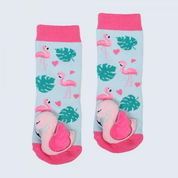 OakridgeStores.com | Messy Moose Socks - Flamingo Toddler Slipper Socks - MM27147 069202271472