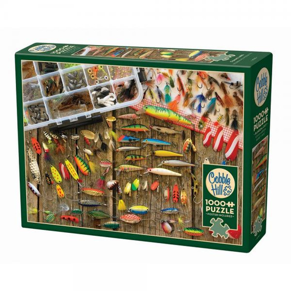 OakridgeStores.com | Cobble Hill - Fishing Lures - 1000 Piece Puzzle - OMP40185 625012401852