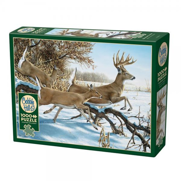 OakridgeStores.com | Cobble Hill - Breaking Cover - White Tailed Deer - 1000 Piece Puzzle - OMP40230 625012402309