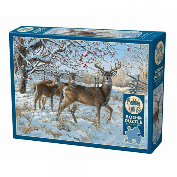 OakridgeStores.com | Cobble Hill - Winter Deer - 500 Piece Puzzle - OMP45024 625012450249