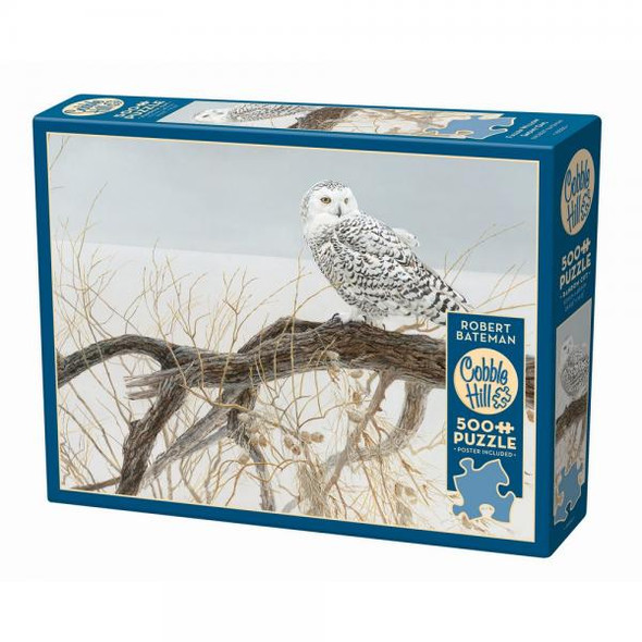 OakridgeStores.com | Cobble Hill - Fallen Willow Snowy Owl - 500 Piece Puzzle - OMP45050 625012450508