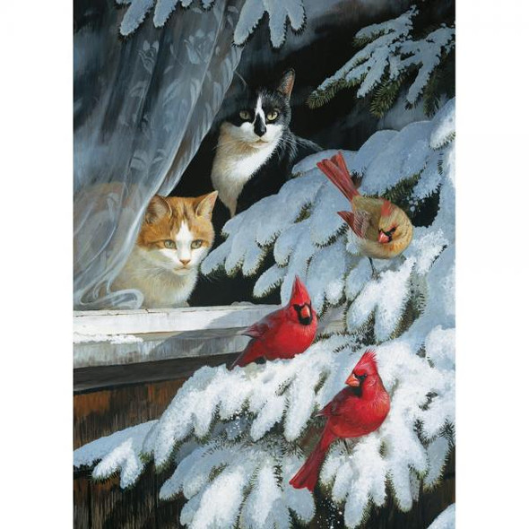 OakridgeStores.com | Cobble Hill - Bird Watchers - Cardinals in Winter - 1000 Piece Puzzle - OMP70041 625012700412
