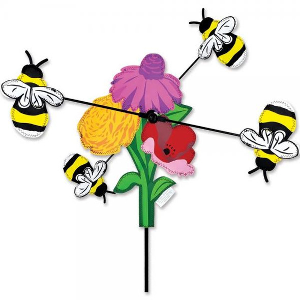OakridgeStores.com | Premier Designs - Bee and Flowers Whirligig Spinner - Outdoor Yard Decor - PD21937 630104219376