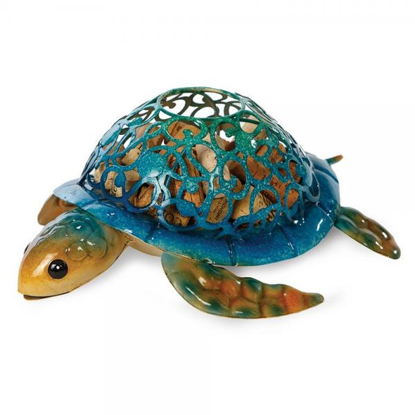 OakridgeStores.com | Oak and Olive - Cork Caddy Sea Turtle - Hand Sculpted Metal - PSA-650ST 807348129949
