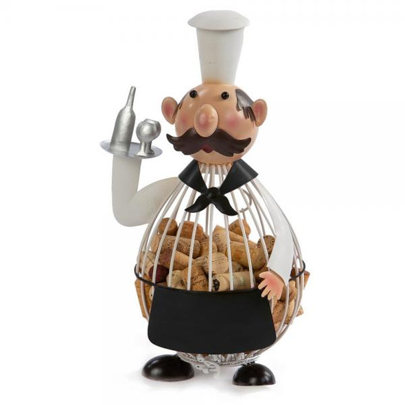 OakridgeStores.com | Oak and Olive - Cork Caddy Waiter - Hand-Sculpted Metal Cork Holder - PSA-650WT 807348129130
