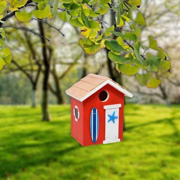OakridgeStores.com | SE Barnstorm - Red Coastal Cabana Birdhousel - SE1015 645194022867