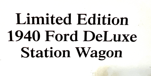 RESALE SHOP - Danbury Mint 1:24 1940 Ford Deluxe Station Wagon Limited Ed - L/N