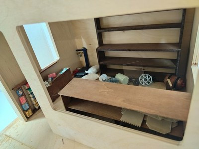 RESALE SHOP - VTG UNFINISHED 1:12 Ballhagen Old Time Gas Station With Accessories/Materials