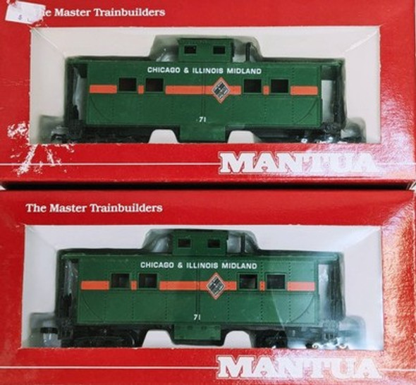 RESALE SHOP - Lot of 2 Mantua HO Scale C&IM Heavy 36' Cabooses #726-087 - Preowned